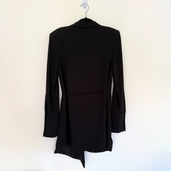 NWT Orseund Iris Boxy Crepe Wrap Mini Dress in Black - Size S - Picture 5 of 5